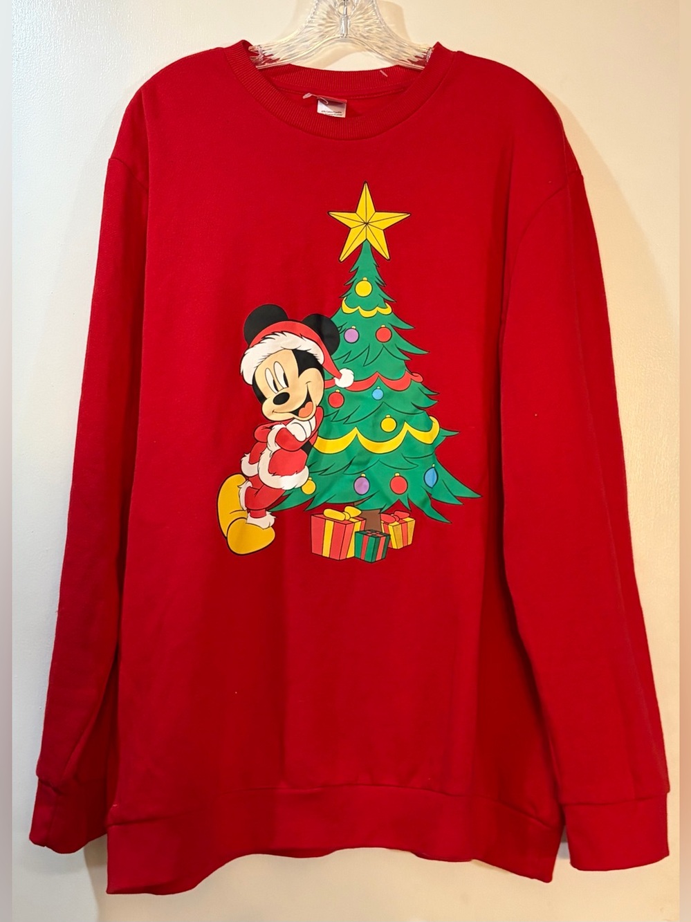Disney Mickey Mouse Christmas Sweatshirt Adult Sz Large